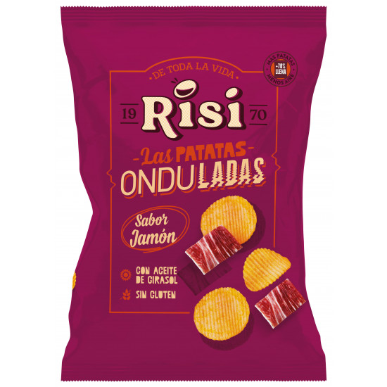 PATATAS ONDULADAS JAMON 125GR X 9U