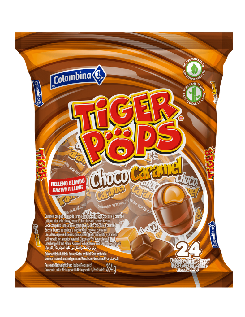 Bon bon bun Tiger pop choco caramel 24un