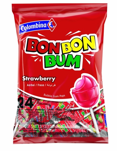 Bon bon bum strawberry - fresa 24un